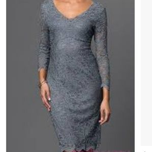 MARINA Gray lace dress
